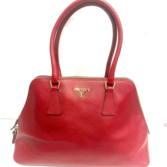 PRADA Red Vernice Saffiano Leather Purse - Picture 1 of 16